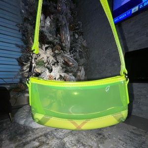 Authentic BURBERRY Green Transparent Small Bag